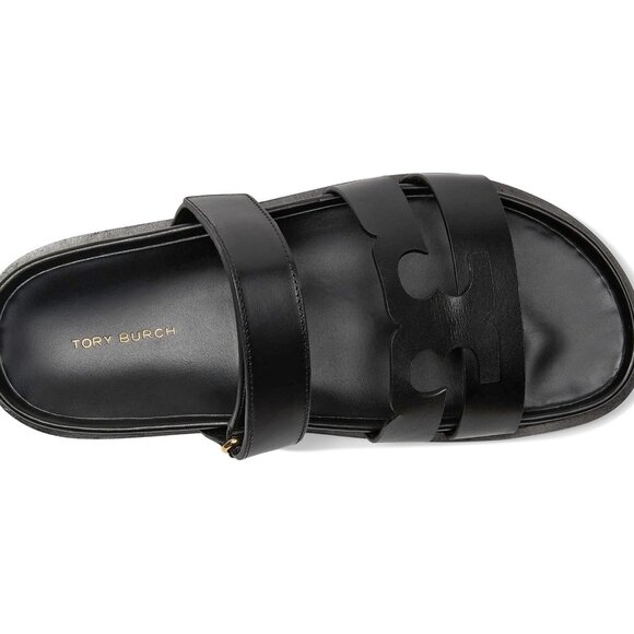 Tory Burch Ines Leather Sport Slide - Black - Picture 3 of 9